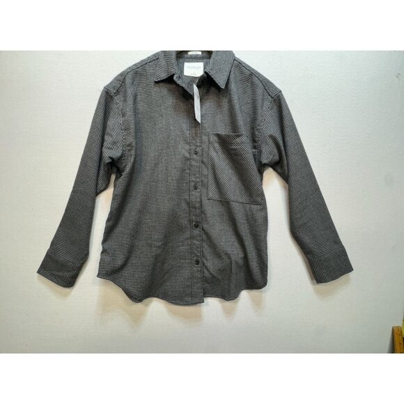 Abercrombie & Fitch Soft A&f Collection Womens Oversized Flannel Shirt Sz S Gray - Picture 7 of 11